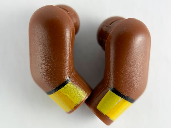 Arm, (Matching Left and Right) Pair with Yellow and Bright Light Orange Cuffs Pattern