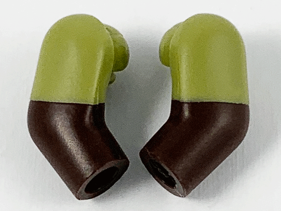 Arm, (Matching Left and Right) Pair with Molded Olive Green Short Sleeves  Pattern