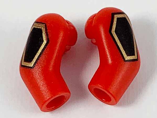 Arm, (Matching Left and Right) Pair with Black and Gold Hexagon Pattern