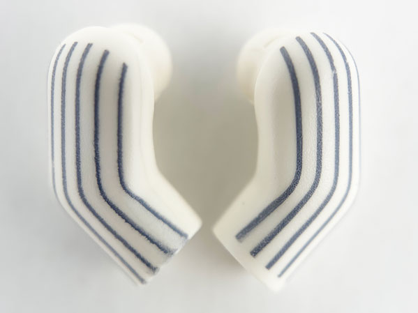 Arm, (Matching Left and Right) Pair with 6 Dark Bluish Gray Pinstripes Pattern