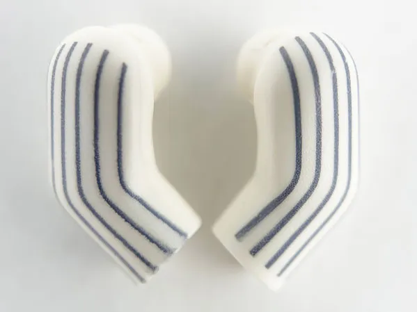 Arm, (Matching Left and Right) Pair with 6 Dark Bluish Gray Pinstripes Pattern