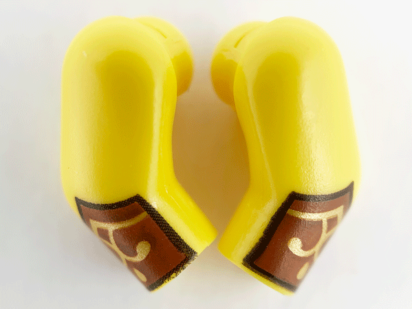 Arm, (Matching Left and Right) Pair with Reddish Brown and Gold Cuffs Pattern