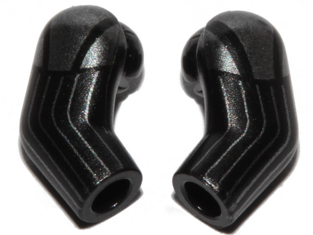 Arm, (Matching Left and Right) Pair with Dark Silver Armor and Stripes Pattern