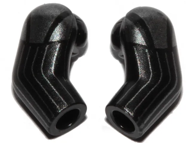 Arm, (Matching Left and Right) Pair with Dark Silver Armor and Stripes Pattern