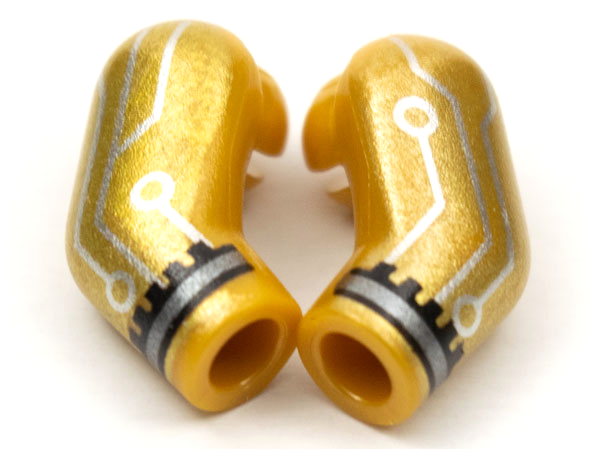 Arm, (Matching Left and Right) Pair with Cuff and Silver Circuitry Pattern