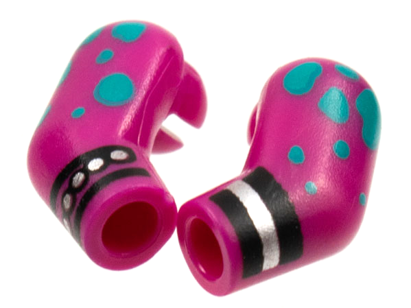 Arm, (Matching Left and Right) Pair with Cuffs and Dark Turquoise Spots Pattern