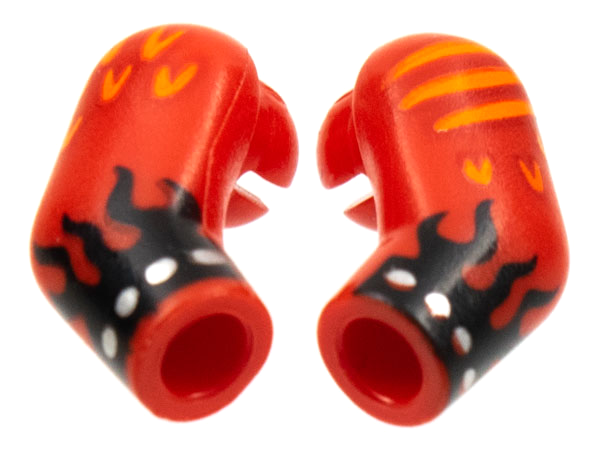 Arm, (Matching Left and Right) Pair with Orange Scales and Black Flames Pattern