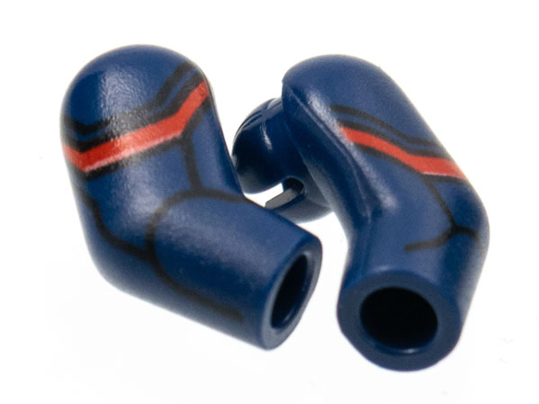 Arm, (Matching Left and Right) Pair with Red Shoulder Stripe Pattern