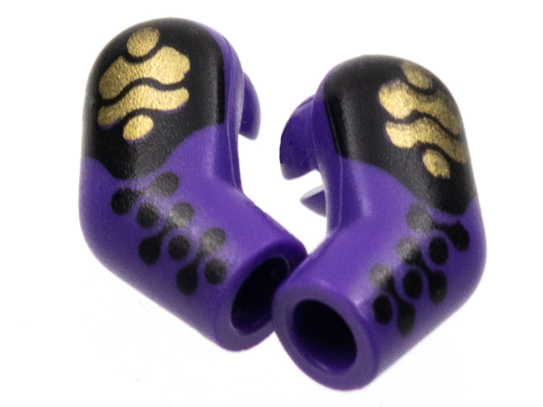 Arm, (Matching Left and Right) Pair with Black and Gold Armor Pattern