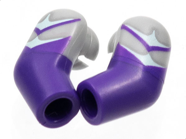 Arm, (Matching Left and Right) Pair with Light Bluish Gray Short Sleeves, White Chevrons Pattern