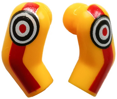 Arm, (Matching Left and Right) Pair with Red Stripes and Black and White Targets Pattern