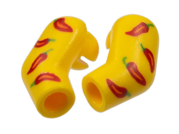 Arm, (Matching Left and Right) Pair with Red Peppers Pattern