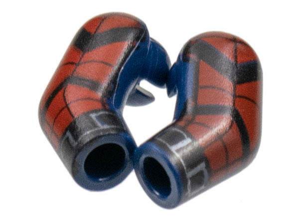 Arm, (Matching Left and Right) Pair with Red Panels, Black Chevrons Pattern