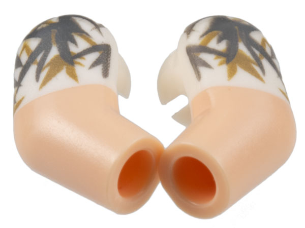 Arm, (Matching Left and Right) Pair with White Short Sleeves, Floral Pattern