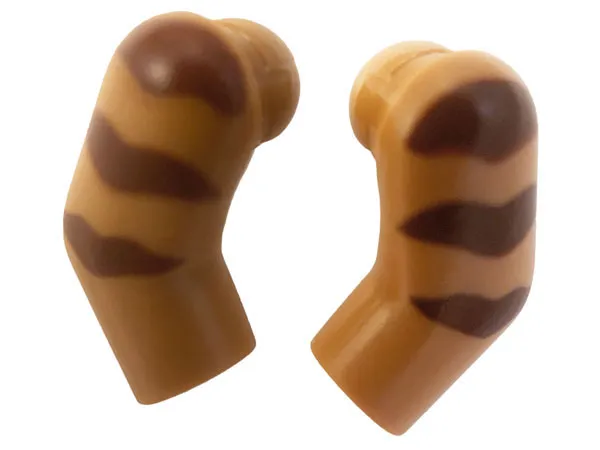 Arm, (Matching Left and Right) Pair with Reddish Brown Stripes Pattern