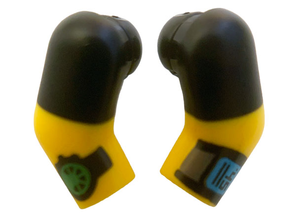 Arm, (Matching Left and Right) Pair with Black Short Sleeves, Watches Pattern