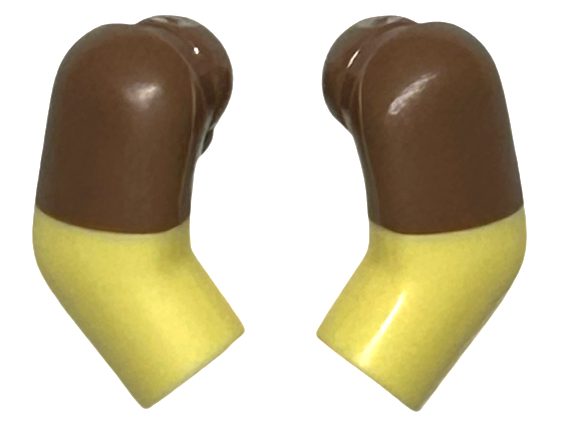 Arm, (Matching Left and Right) Pair with Molded Medium Brown Short Sleeves  Pattern