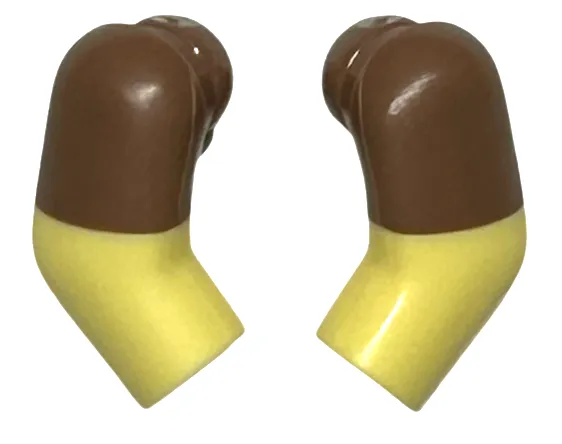 Arm, (Matching Left and Right) Pair with Molded Medium Brown Short Sleeves  Pattern