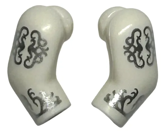 Arm, (Matching Left and Right) Pair with Silver Filigree Pattern