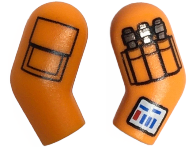 Arm, (Matching Left and Right) Pair with SW Pilot Pockets, 3 Bullets, Panel with Red and Blue Buttons Pattern