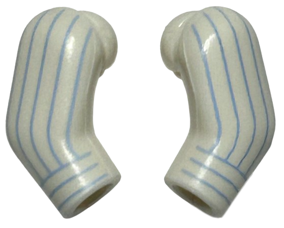 Arm, (Matching Left and Right) Pair with Medium Blue Pinstripes, Cuffs Pattern