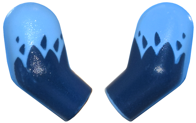 Arm, (Matching Left and Right) Pair with Dark Blue Feathers Pattern