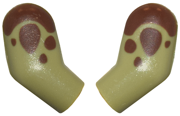 Arm, (Matching Left and Right) Pair with Reddish Brown Dinosaur Spots Pattern