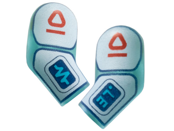 Arm, (Matching Left and Right) Pair with White Panels with Red Symbols and Medium Azure Medical Chart and '37°' on Dark Blue Screens Pattern