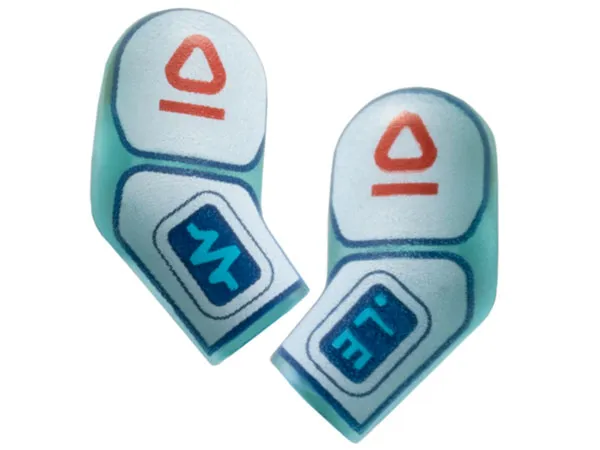 Arm, (Matching Left and Right) Pair with White Panels with Red Symbols and Medium Azure Medical Chart and '37°' on Dark Blue Screens Pattern