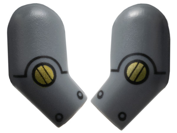 Arm, (Matching Left and Right) Pair with Gold Circles, Black Rivets and Lines with Arcs Pattern