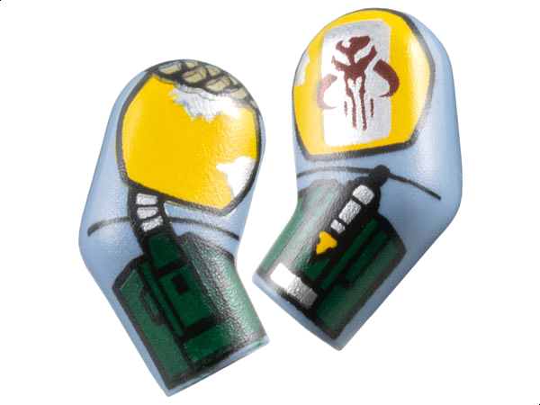 Arm, (Matching Left and Right) Pair with Shoulder Armor without Black Lines, Braid, Dark Green Gauntlets with Rocket Launcher and Flamethrower Pattern