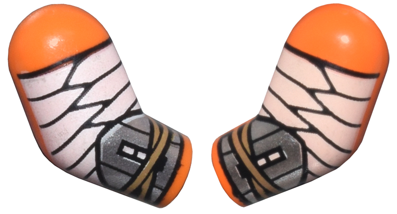 Arm, (Matching Left and Right) Pair with White Wrappings and Silver Bracers Pattern