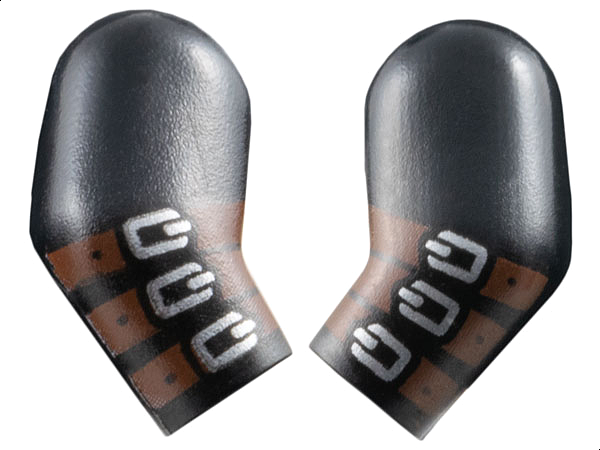 Arm, (Matching Left and Right) Pair with 3 Reddish Brown Belts and Silver Buckles Pattern