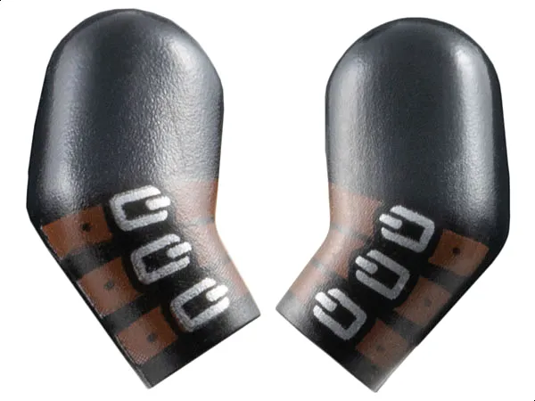 Arm, (Matching Left and Right) Pair with 3 Reddish Brown Belts and Silver Buckles Pattern
