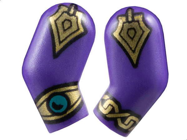 Arm, (Matching Left and Right) Pair with Gold Armor and Bracelets with Dark Turquoise Jewel Pattern