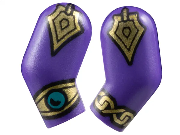 Arm, (Matching Left and Right) Pair with Gold Armor and Bracelets with Dark Turquoise Jewel Pattern