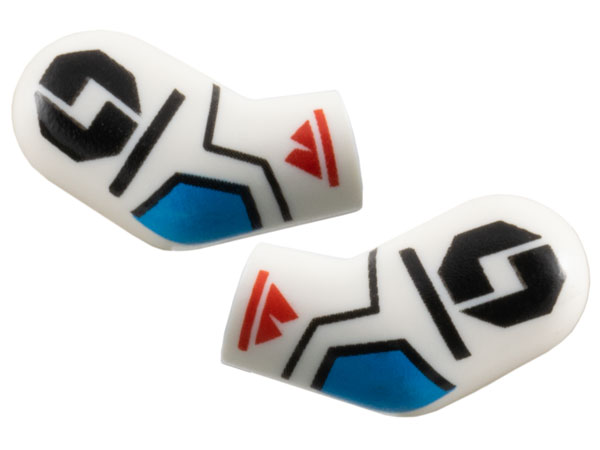 Arm, (Matching Left and Right) Pair with Black Octagons, Dark Azure Elbows and Red Sport Mountain Logos Pattern