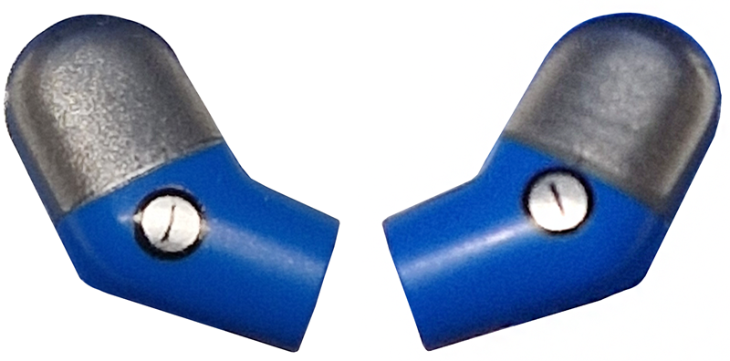 Arm, (Matching Left and Right) Pair with Molded Flat Silver Short Sleeves and Printed Black and Silver Rivets Pattern