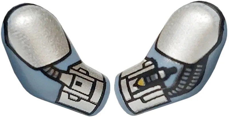 Arm, (Matching Left and Right) Pair with Silver Shoulders, Armor Plates, Cuffs and Hoses Pattern