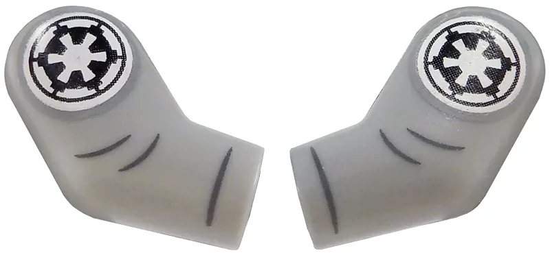 Arm, (Matching Left and Right) Pair with SW Imperial Logos and Dark Bluish Gray Creases Pattern