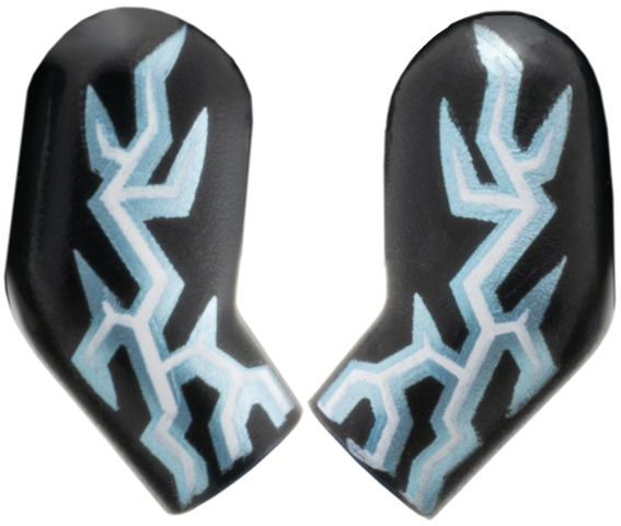 Arm, (Matching Left and Right) Pair with Metallic Light Blue and White Electricity Pattern
