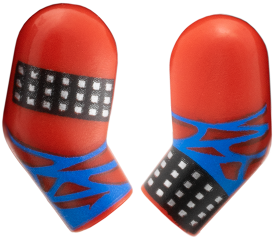 Arm, (Matching Left and Right) Pair with Blue Zigzags, Black Cuff with Silver Studs Pattern