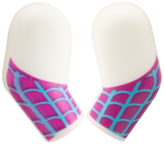 Arm, (Matching Left and Right) Pair with Medium Azure Webbing on Magenta Background Pattern