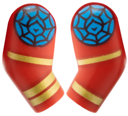 Arm, (Matching Left and Right) Pair with Medium Azure Web Circle, Gold Rings Pattern