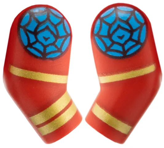 Arm, (Matching Left and Right) Pair with Medium Azure Web Circle, Gold Rings Pattern
