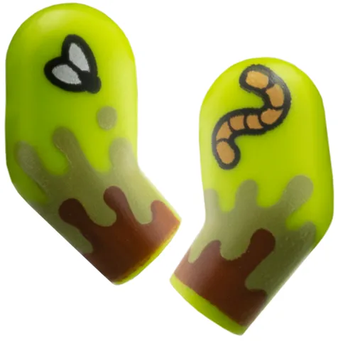 Arm, (Matching Left and Right) Pair with Olive Green and Reddish Brown Mud, Fly, Worm Pattern