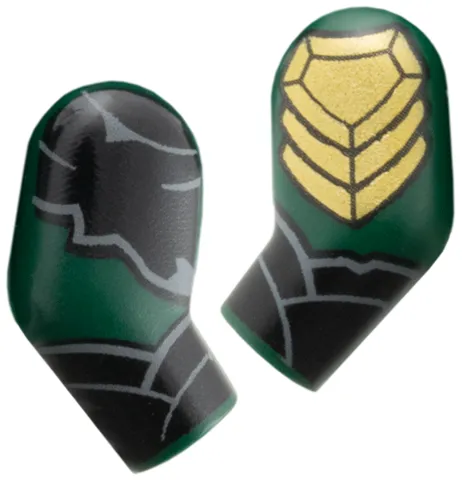 Arm, (Matching Left and Right) Pair with Black Wrappings, Gold Armor Pattern
