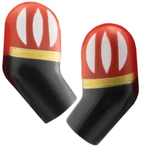 Arm, (Matching Left and Right) Pair with Molded Red Short Sleeves and Printed White and Gold Stripes Pattern