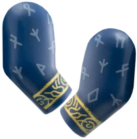 Arm, (Matching Left and Right) Pair with Sand Blue Runes, Gold Cuffs Pattern