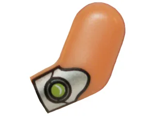 Arm, Left with Silver Gauntlet with Lime Jewel Pattern